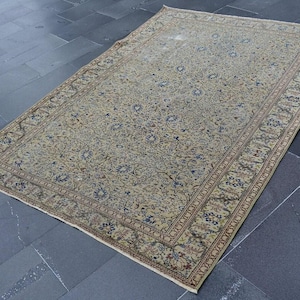 FREE SHIPPING Turkish rug, Vintage rug, Handmade rug, Boho decor rug, Oversize wool rug, Home decor, Carpet 4.8 Ft x 6.8 Ft RSL1990