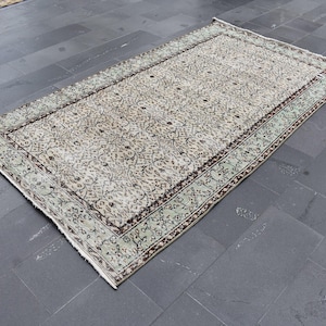 hallway runner rug oushak rug vintage rug 4.6 x 8.7 ft  organic wool rug turkey carpet oushak rug pastel color rug decorative rug RSL3058