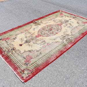 Turkish rug, Vintage rug, Handmade rug, Area rug, Bohemian rug, Boho decor, Oriental rug, Home decor, Oushak rug, 4.7 x 8.4 Ft RSL2851