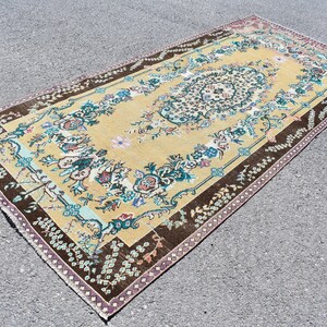 Turkish rug, Vintage rug, Handmade rug, Area rug, Large rug, Unique oriental rug, Boho rug, Rustic decor, Home decor, 4.5 x 9.8 Ft RS7394