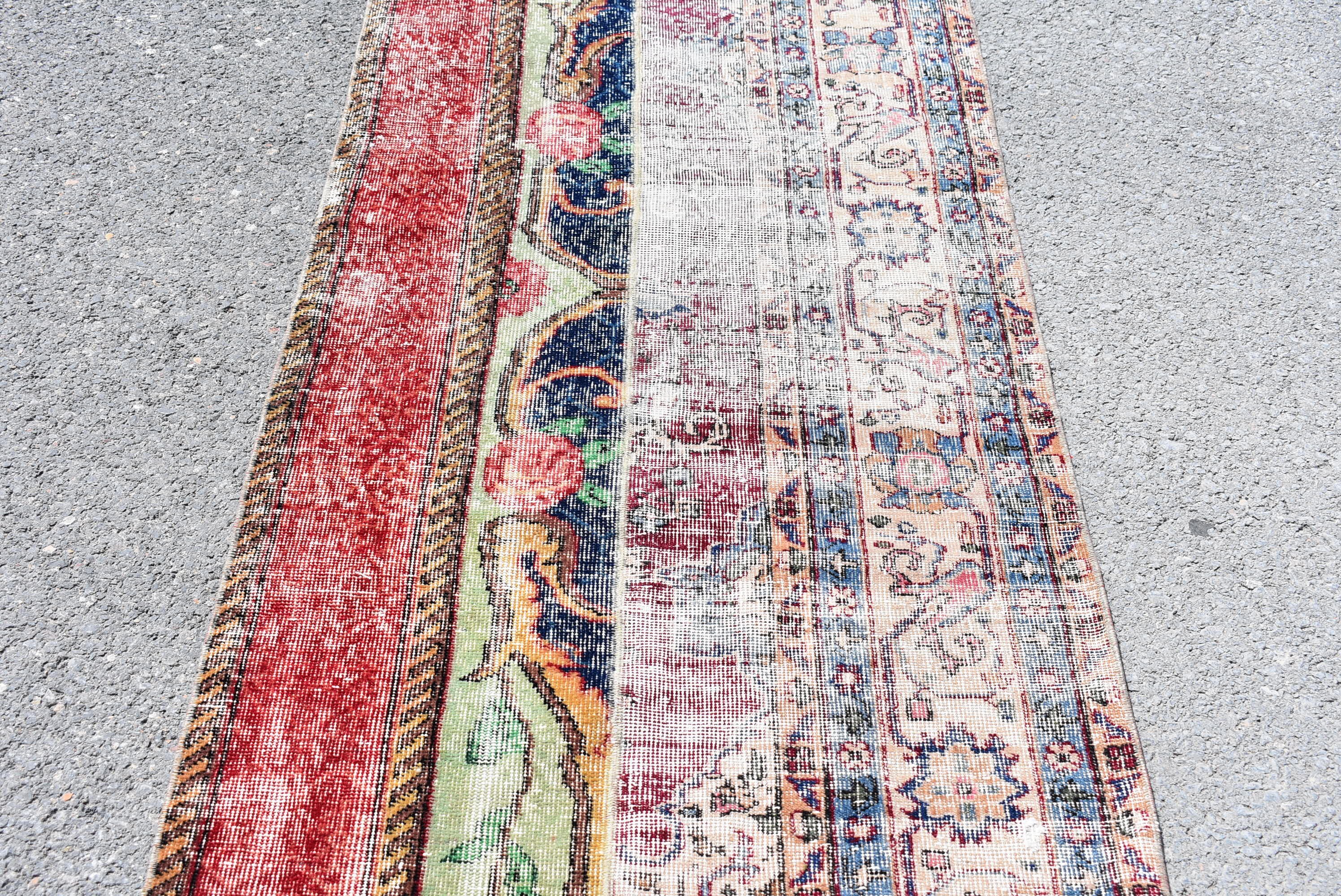 Turkish faded rug Vintage rug Boho rug Runner rug 2.8 x 11 Etsy