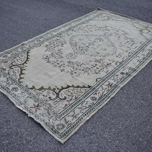 Handmade large rug, Turkish bedroom rug, Vintage decor rug, Oushak rug, Home decor, Bohemian livingroom rug, Carpet 5.6 x 9.8 Ft RSL2957