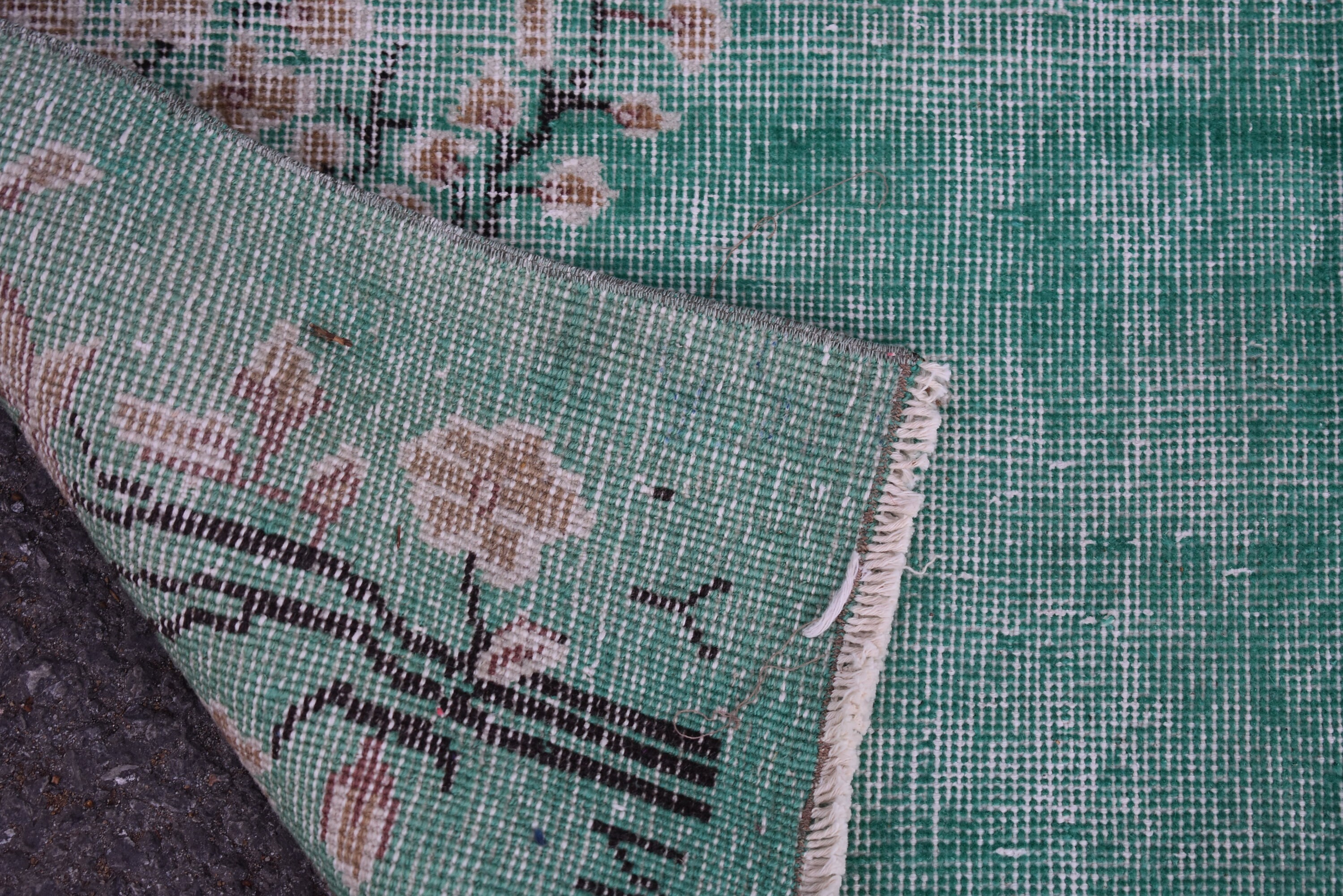 Natural Wool Rug Green Floral Rug Vintage Rug Turkey Rug - Etsy