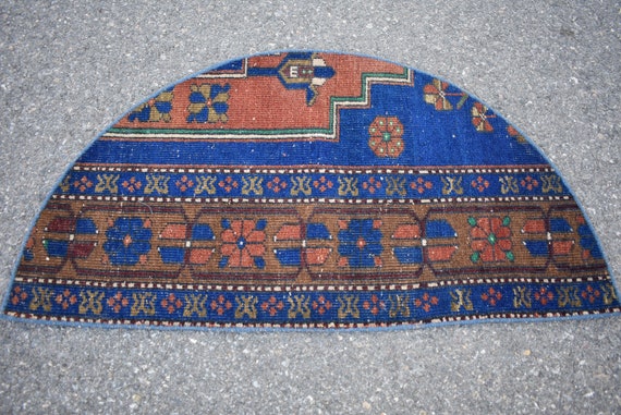 トルコ絨毯、ヴィンテージ玄関マット、小さな絨毯、手作りウール絨毯