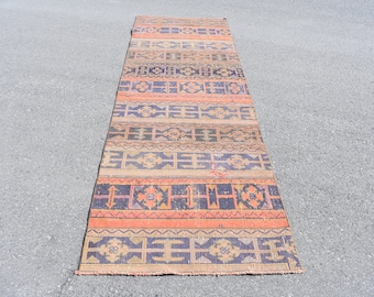 Vintage rug, Turkish runner rug, Oushak rug, Home decor, Natural Wool rug, Boho rug, Kitchen rug, Tribal rug, Hallway rug 2.9 x 9 ft RSL0252
