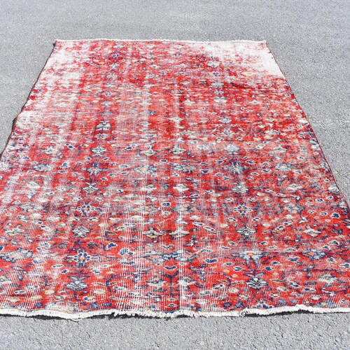 Turkish rug, Vintage rug, Livingroom rug, Rustic shops decor, Home decor, Diningroom rug, Area rug, Boho decor, Bohemian rug, 5.2 x 7 Ft RSL0273