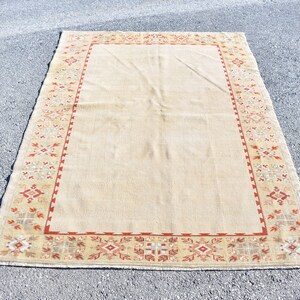 Turkish rug, Vintage rug, Boho rug, Area rug 4.5 x 6.2 ft rustic decor Boho decor rug, Handmade rug, Kitchen rug, Bedroom rug RSL2340