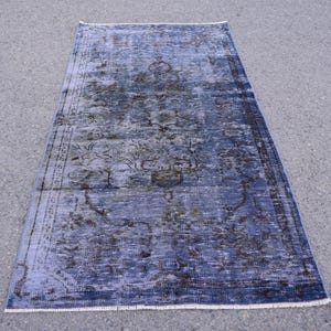 Handmade runner rug, Turkish rug, Vintage rug, Hallway rug, Natural wool rug, Oushak rug, Entryway rug, Bohemian rug, 3.5 x 7 Ft  RSL1734