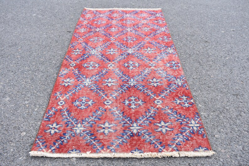 Turkish rug Small rug Oushak rug Cod5780 Bohemian rug Anatolian rug Doormat decor 2.2 x 4.9 ft Tribal area rug Vintage rug Wool rug