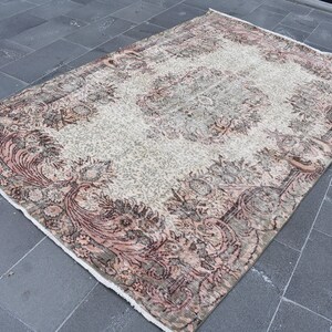 Turkish rug, Vintage rug, Handmade rug, Area rug, Bohemian rug, Boho decor, Oriental rug, Home decor, Oushak rug, 5.5 x 8.2 Ft RSL1248