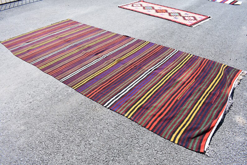 turkish boho kilim runner bohemian kilim runner large kilim rug vintage kilim rug 5.5 x 13.0 ft rustic decor handwoven kilim runner Cod3748