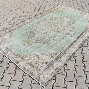 Turkish rug, Vintage rug, Handmade rug, Area rug, Large wool rug, Green rug, Bohemian rug, Boho home decor, Carpet, Rug 5.3 X 9.1 Ft RS5283