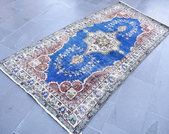 Vintage rug, Oushak rug, Turkish rug, Rustic decor, 3.6 x 7.3 ft Anatolian rug, Boho decor rug, Oriental rug, Wool rug, Area rug RSL1235