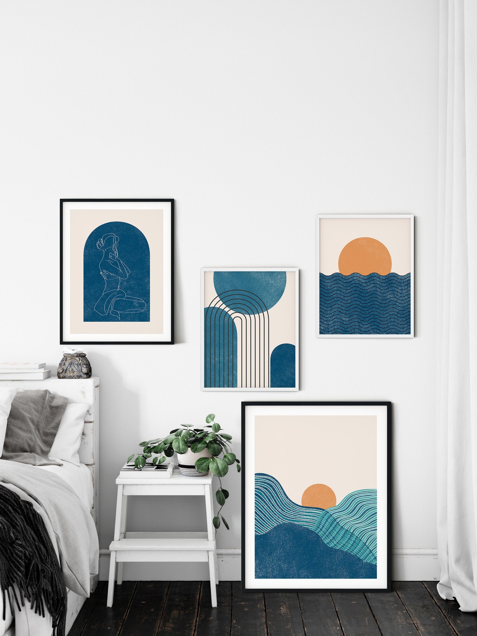 Boho Gallery Wall Set of 4 Prints Boho Art Set of 4 Wall Art Etsy