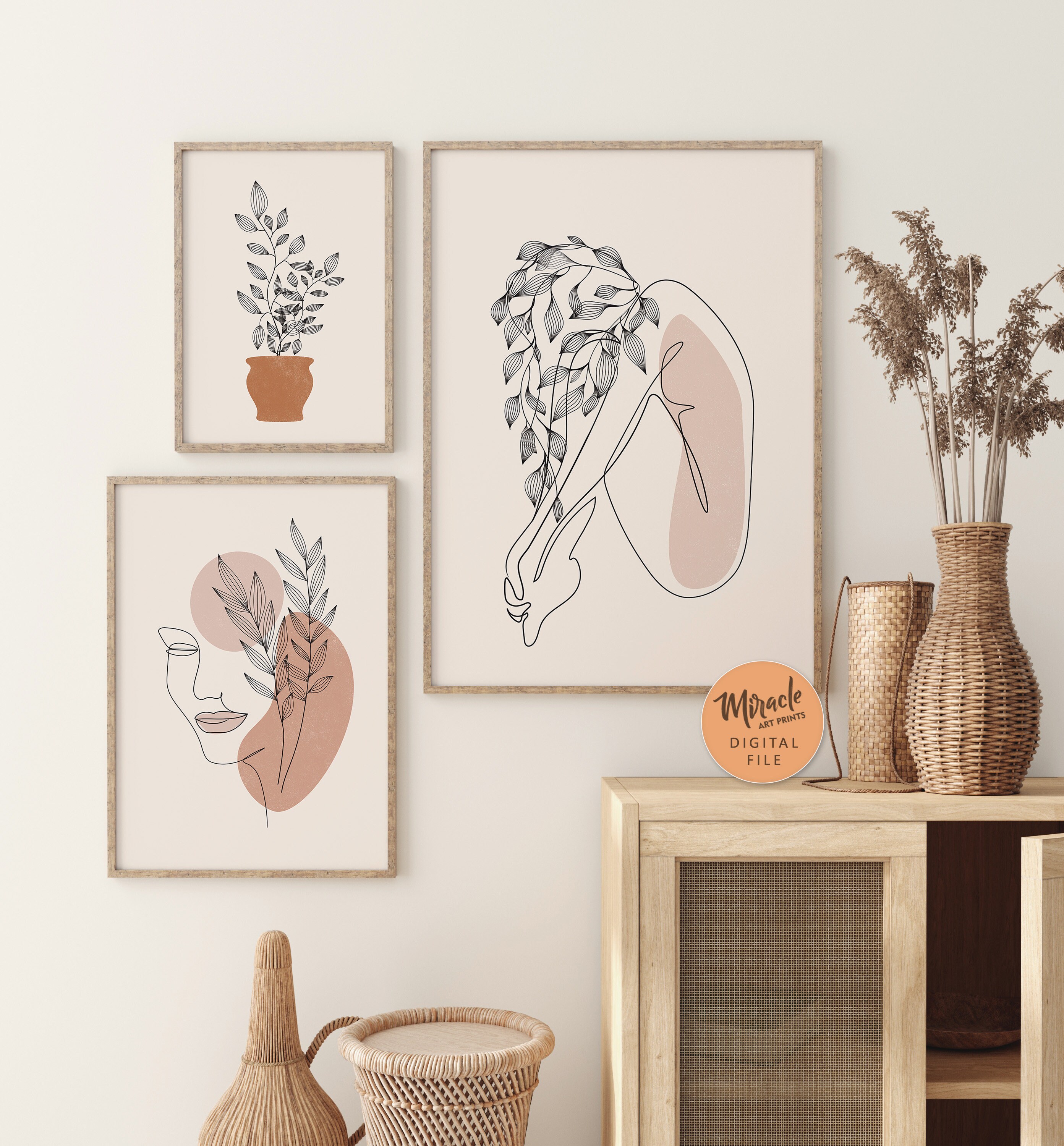 Digital Art Download High Resolution Home Decor Nude Vases Wall Art Print Modern Boho Art |Wall Printable Poster Instant Art