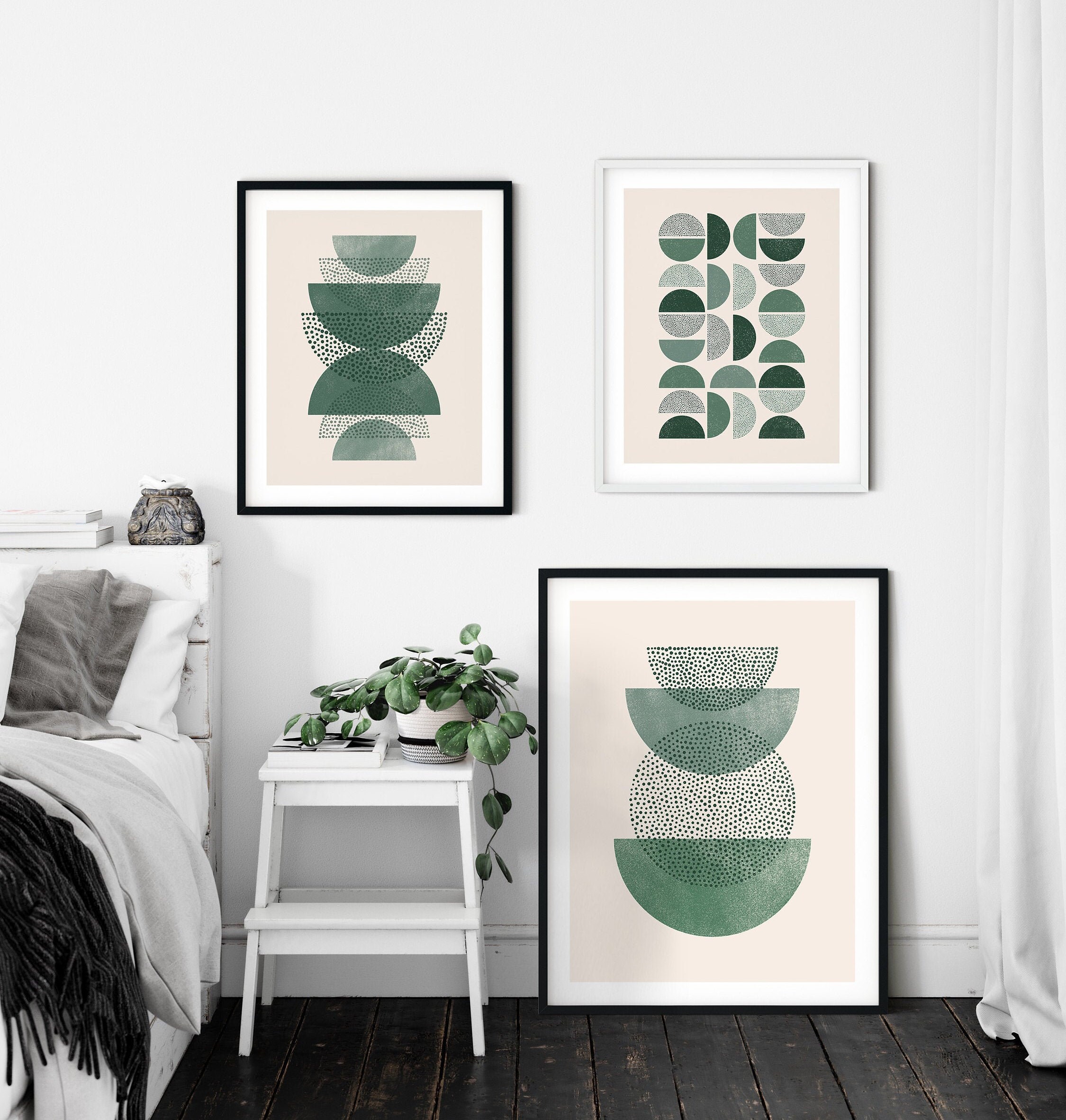Boho Art Set of 3 Prints Boho Wall Art Abstract Gallery Wall Etsy