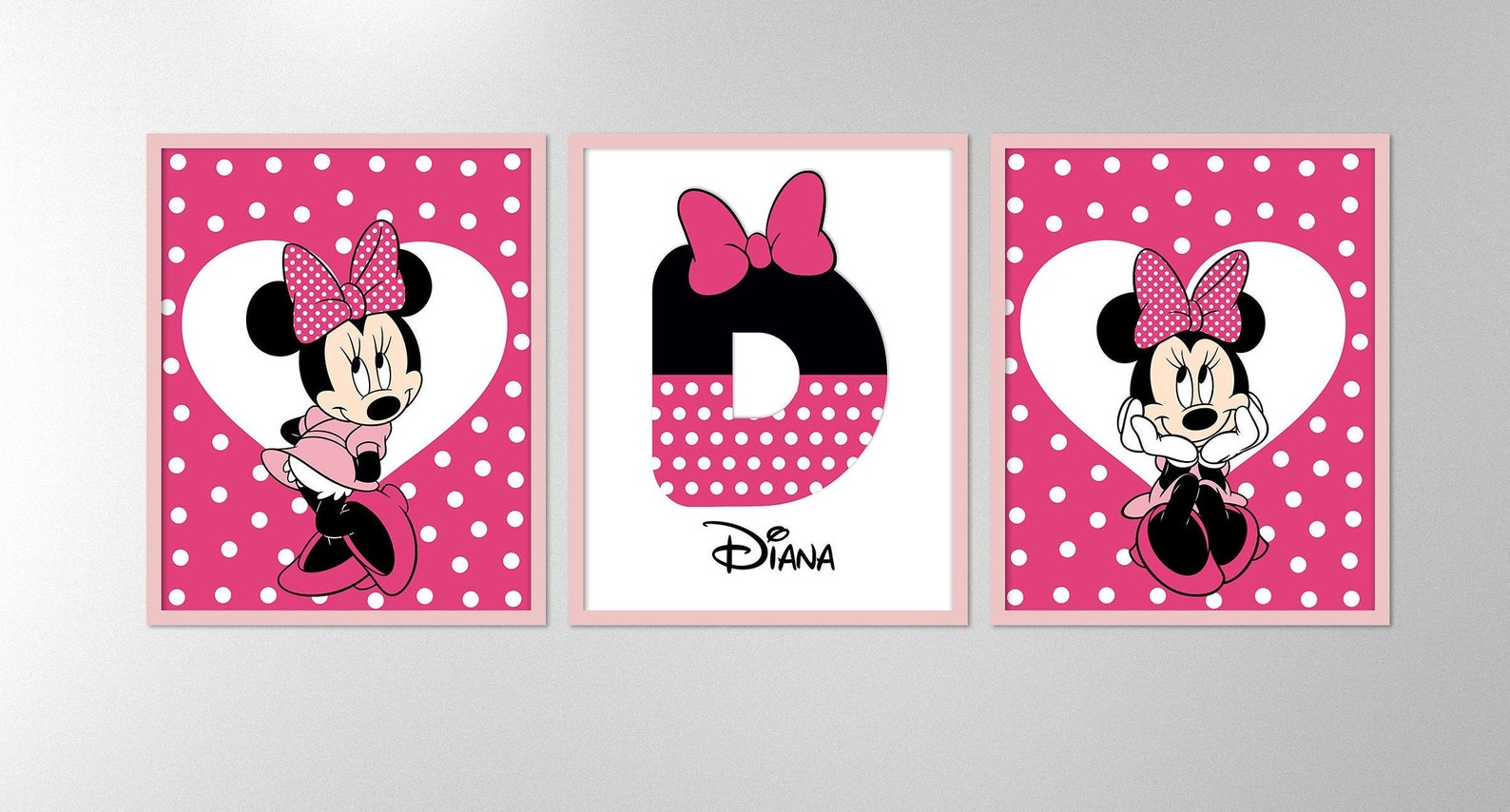 Minnie Mouse wall art Minnie Mouse decor Minnie Mouse Etsy