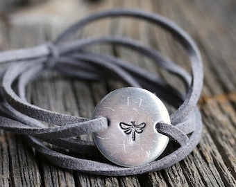 Bracciale avvolgente libellula, gioielli libellula, gioielli natura, bracciale libellula, bracciale desideri libellula, regalo damigella d'onore, braccialetto insetto