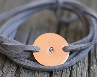 bracciale avvolgente fiocco di neve, gioielli wanderlust, gioielli snowboard, regalo sci, gioielli sci, ski bum, braccialetto invernale, gioielli invernali, christma