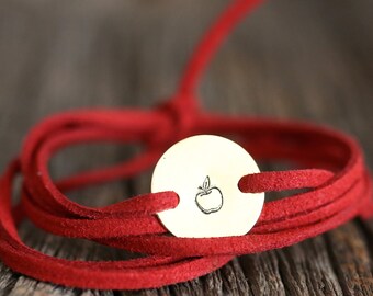 Braccialetto insegnante, Regalo per insegnante, Braccialetto apple, Regalo di fine anno, Regalo apprezzamento insegnante, Gioielli Apple, Braccialetto insegnante, Insegnante