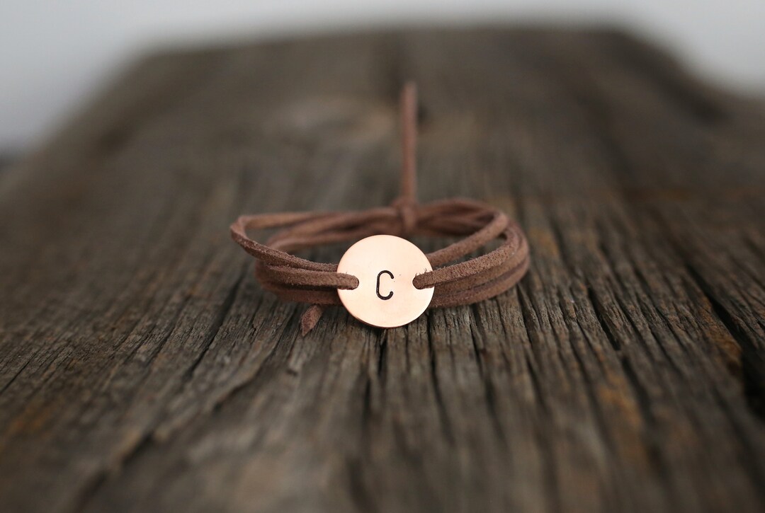 Copper Initial Bracelet, Wrap Bracelet, Initial Jewelry, Christmas Gift ...