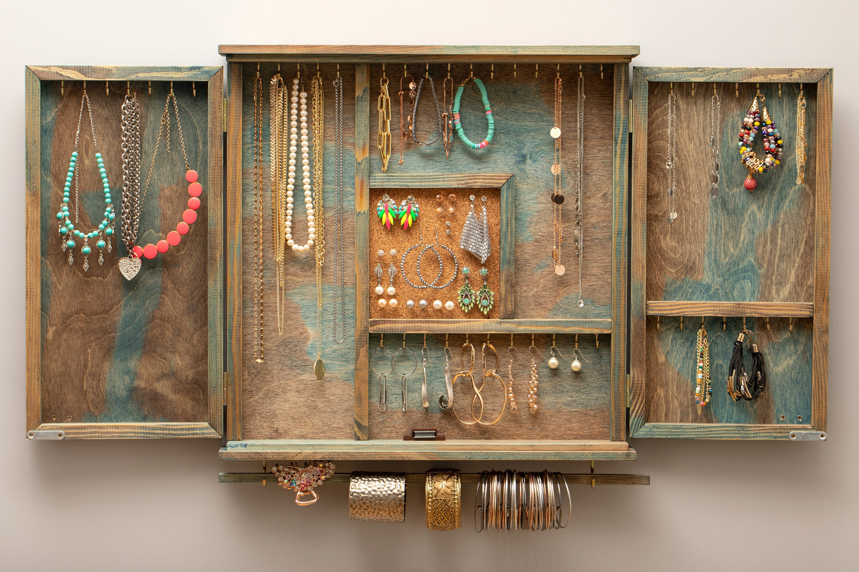 Jewelry Cabinet. Jewelry Organizer. Make up Box.armoire. Wall