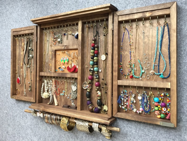 Schmuck-Schrank Ohrring Organizer Wand Box Halter Stand | Etsy