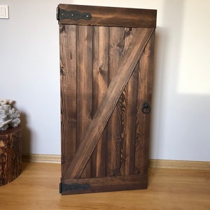 Z Barn Door Jewelry Cabinet, Earring Organizer, Wall, Holder, Stand, Storage, Wooden, Free Monogram Personalization, Dist. Chocolate Finish