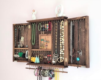 Jewelry Cabinet, Earring Organizer Holder, Jewelry Box, Storage, Personalized Gift