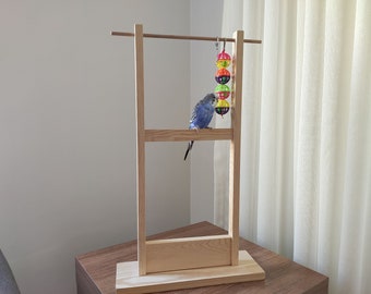 LJJYD Parrot Perch Stand Wood T-Shaped Perch for Birds Top of Cage for Landing