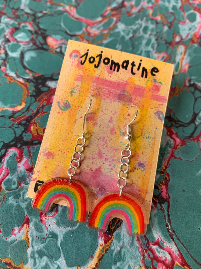 crazy plastic shrink plastic rainbow earrings rainbow earrings