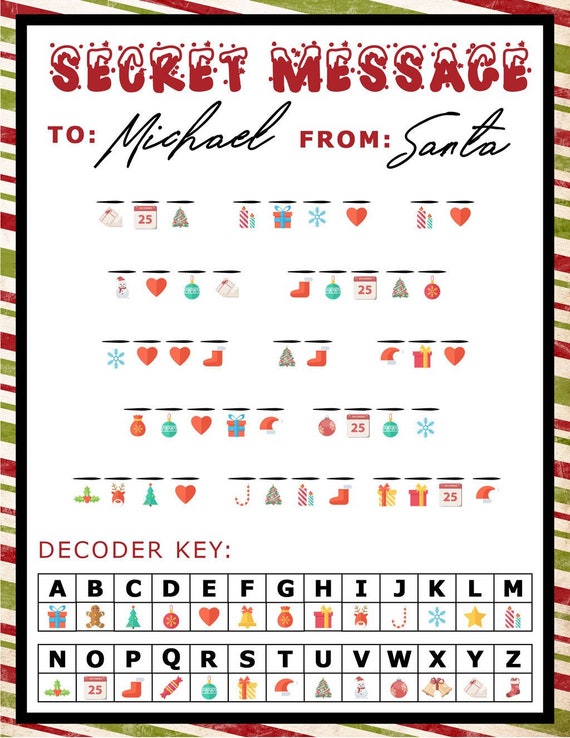 Secret Message From Santa Printable - Printable Word Searches