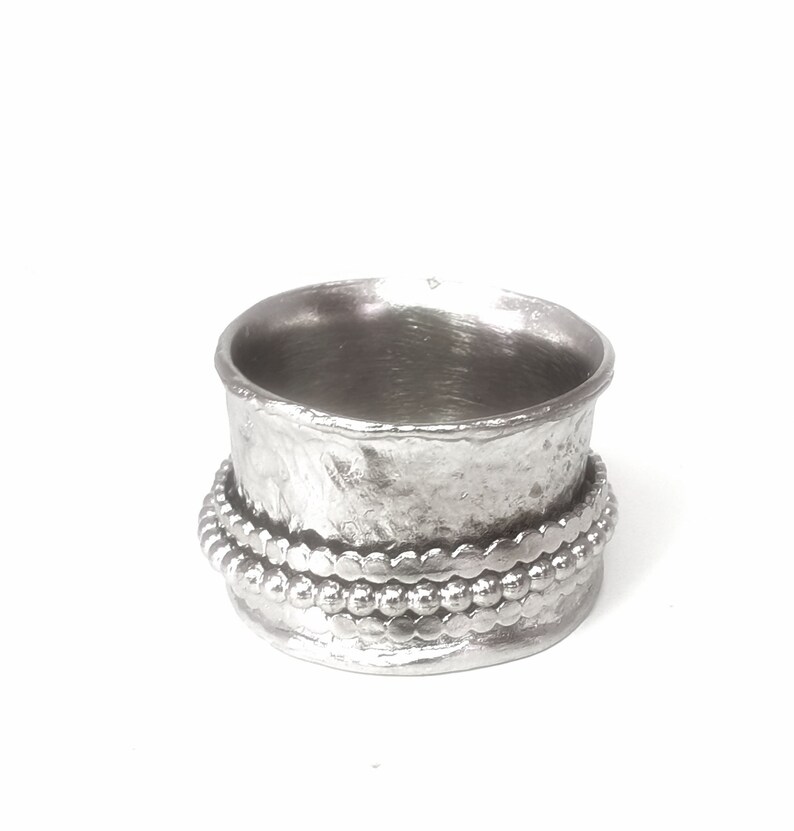 Spinner meditation ring Rhudiom plated ring with 3 dotted rings on top size 8.5