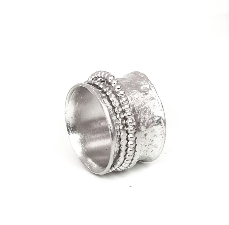 Spinner meditation ring Rhudiom plated ring with 3 dotted rings on top size 8.5