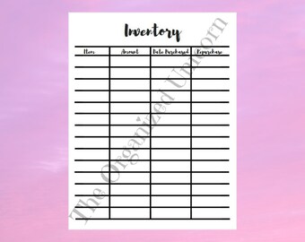 inventory worksheet etsy