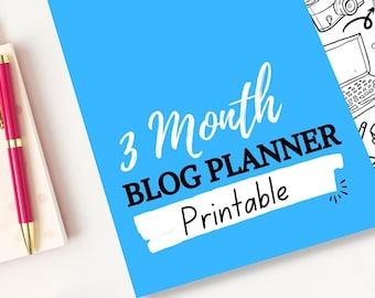 Printable Dateless Blogging Planner | Blog Planner Designed in 3 Month sprints for actionable Blog Planning