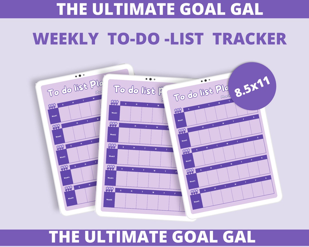 Weekly Tracker Todo List Organizer - Etsy