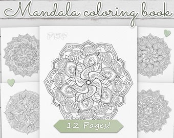 Relaxing Flower Mandala Set | Detailed Line Art | Gift for Her Hobby | High Res Printable (Instant PDF Download v3)