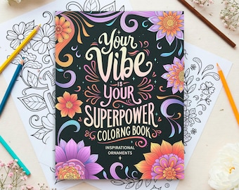 Inspirational Coloring Book | 30 Motivational Quotes | Confidence and Creativity | Printable PDF | Motivational Quote Coloring Pages