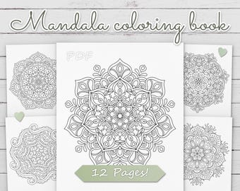 Relaxing Flower Mandala Set | Detailed Line Art | Gift for Her Hobby | High Res Printable (Instant PDF Download v6)