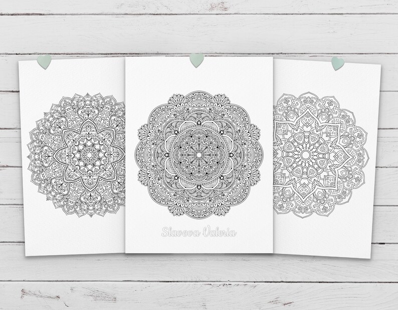 Mandala Coloring Book for Adults Printable Mandala Flowers Coloring ...