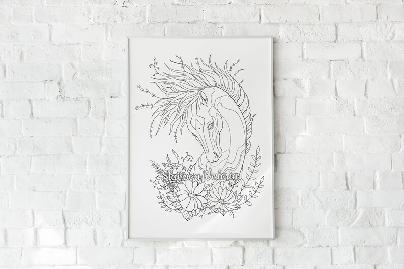 Horse Coloring Pages, PDF Download, Great Gift, Instant Download