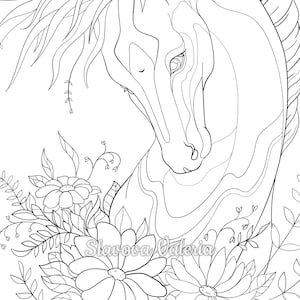 Horse Coloring Pages, PDF Download, Great Gift, Instant Download