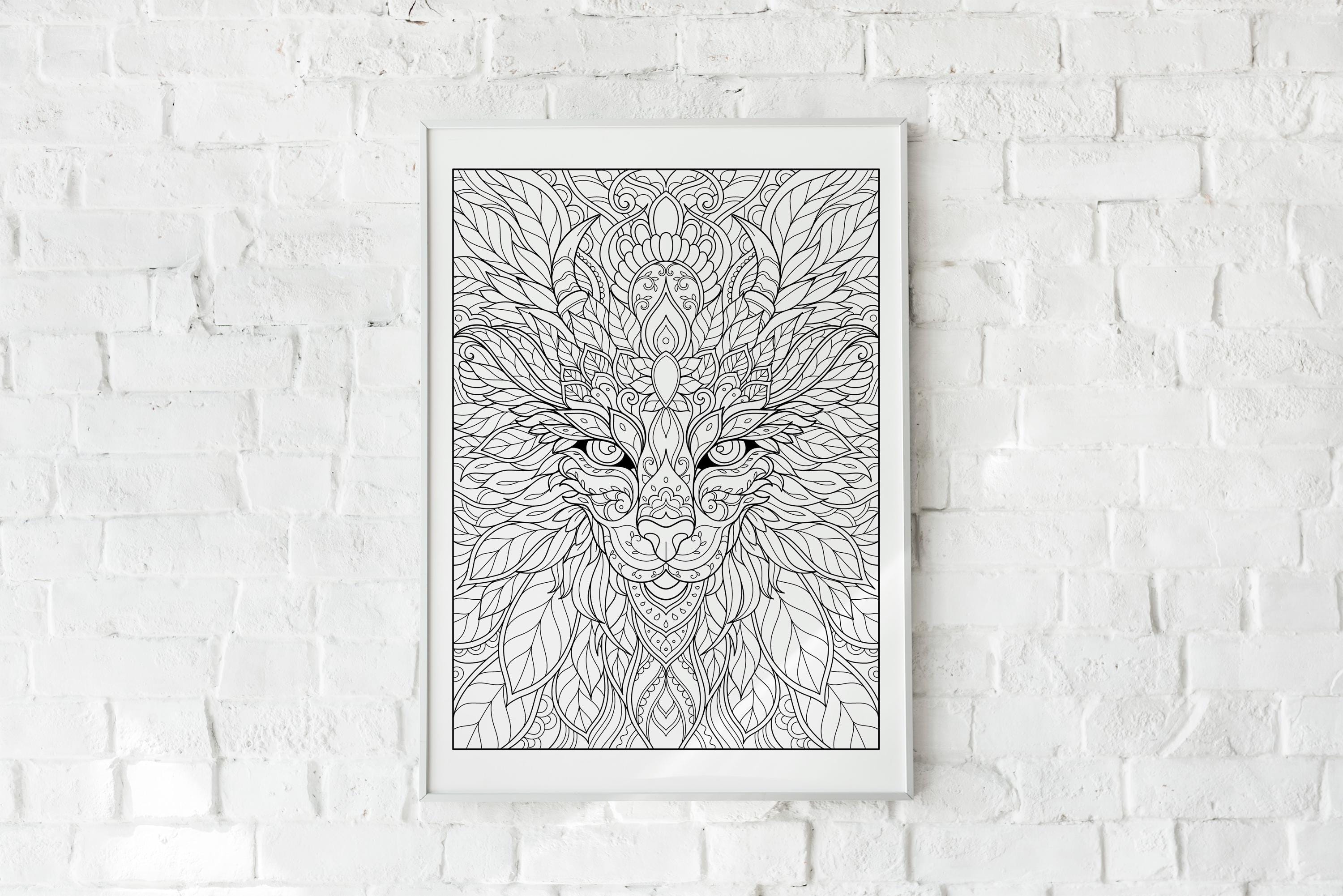 Ingewikkelde kleurplaat drakenmandala: ornamentontwerp (pdf-download) -  Etsy België, image size:3000x2002