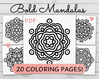 Meditative Mandala druckbare Kunst | Entspannung Malvorlagen | Hochauflösende PDF Digital (Set 1)