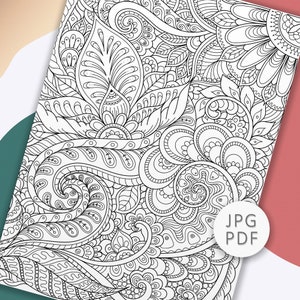 Floral Mandala Coloring Page: Printable Doodle Art (PDF/JPG Download)
