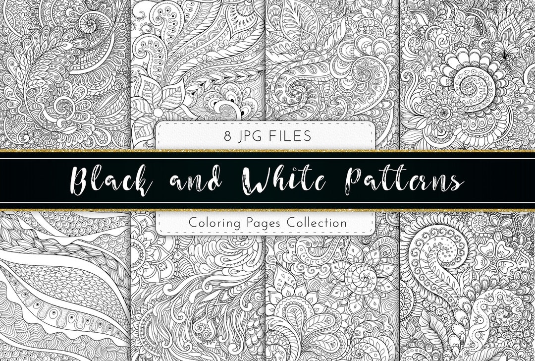 Printable Zentangle Coloring Pages for Adults - Stress Relief, Digital ...