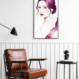 Personligt akvarellporträtt: Anpassad kvinnoillustration (digital nedladdning) bild 4