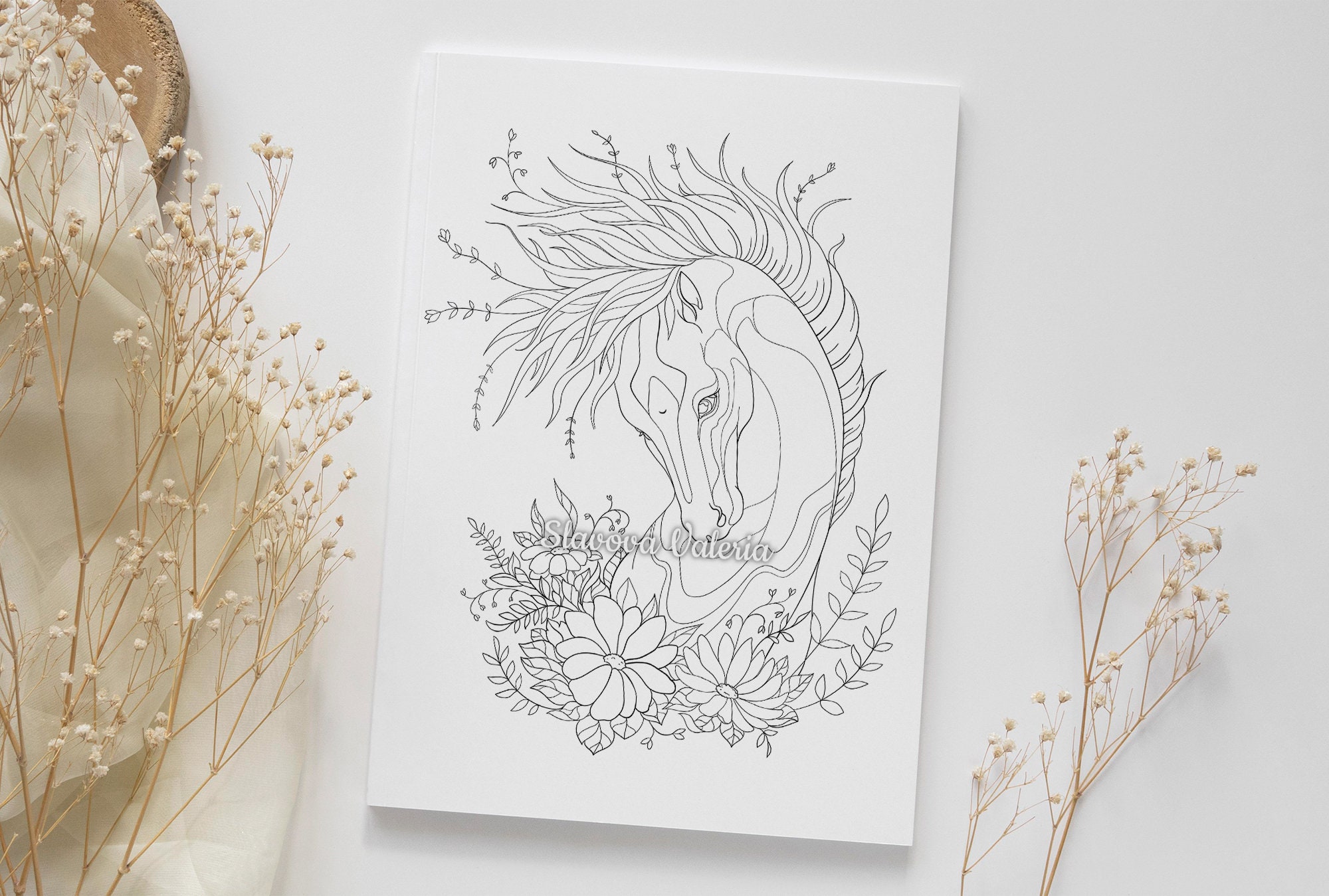 Horse Coloring Pages, PDF Download, Great Gift, Instant Download