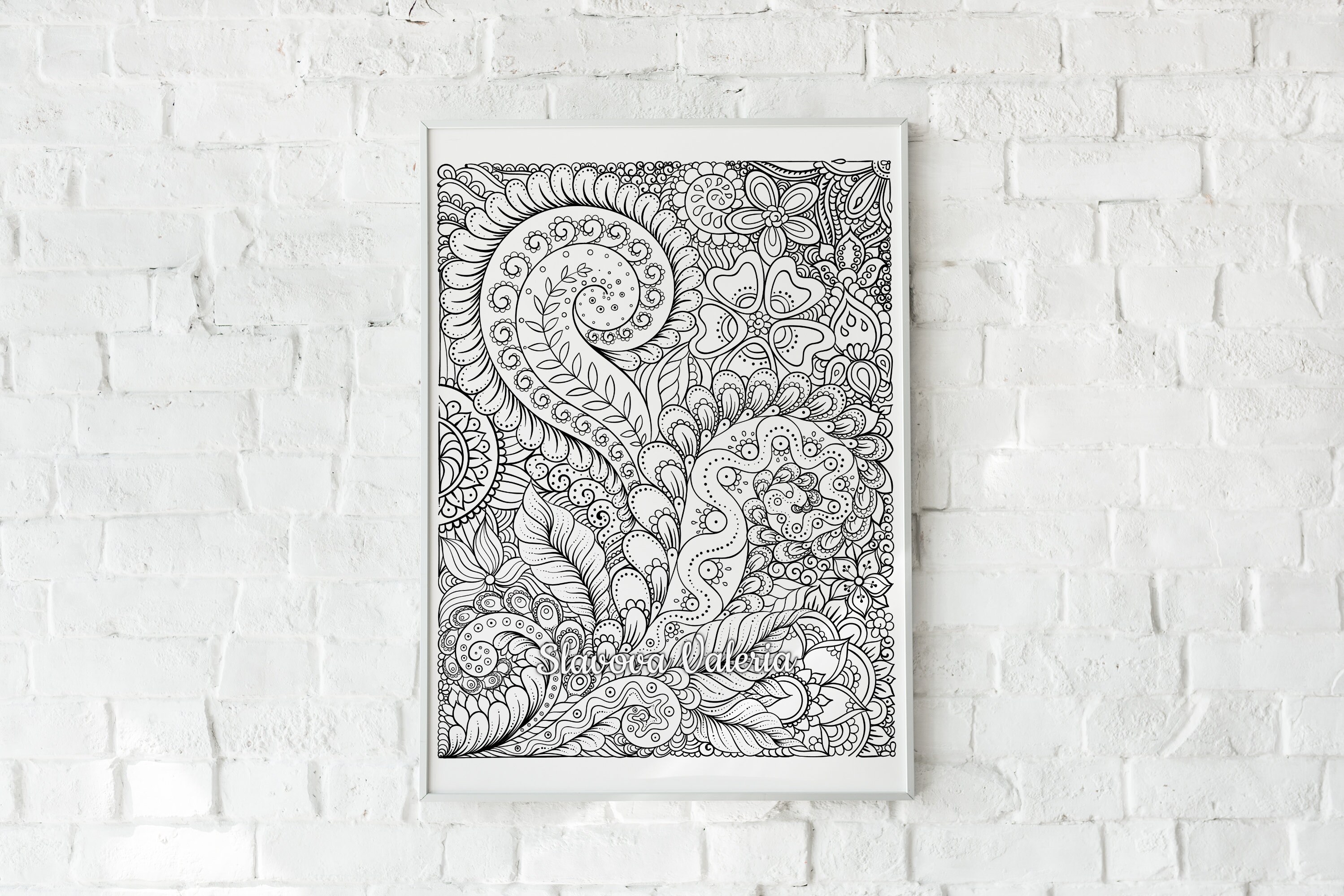 Black and White Patterns, Coloring Printable Paper Pack, Line Art ...